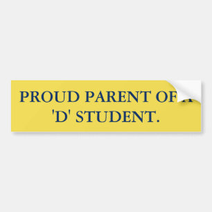 AUTOCOLLANT DE VOITURE PARENT FIER ÉTUDIANT D'A DE "D"
