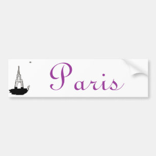 Autocollant De Voiture Paris, la France et Tour Eiffel