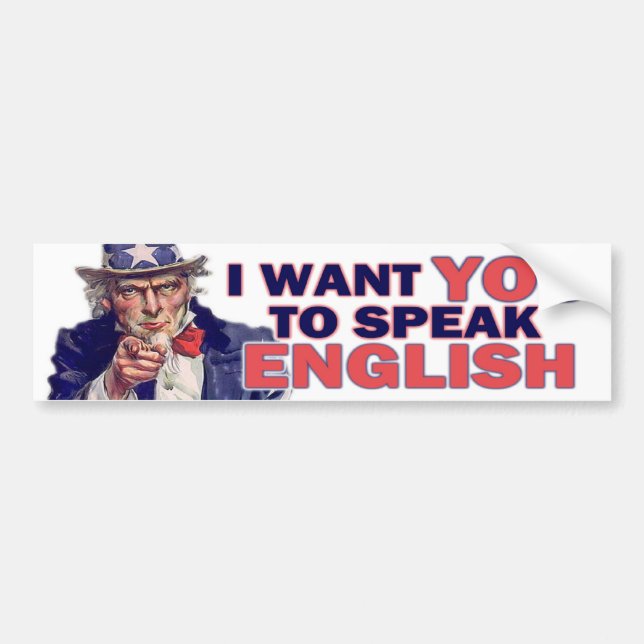 Autocollant De Voiture Parlez anglais (Devant)