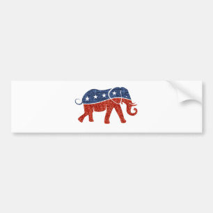 Autocollant De Voiture parties scintillant de l'éléphant républicain