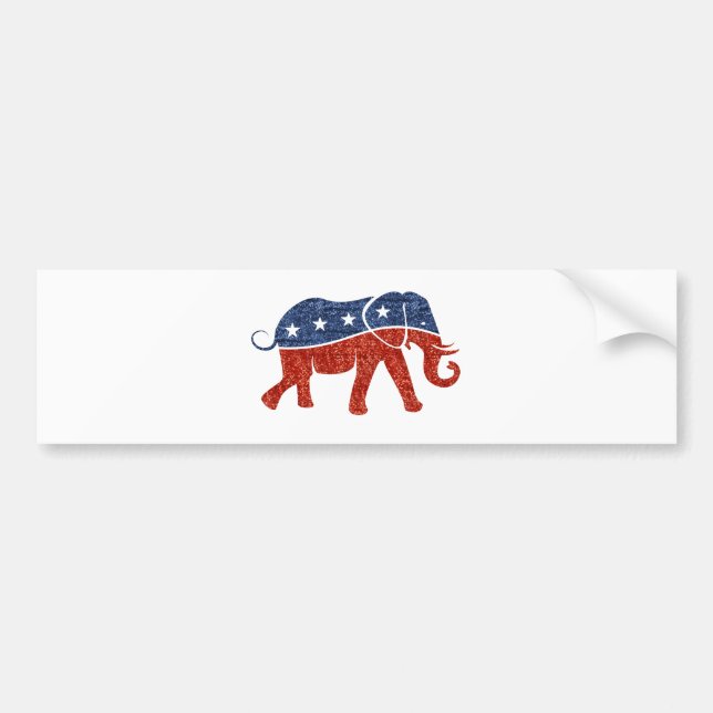 Autocollant De Voiture parties scintillant de l'éléphant républicain (Devant)