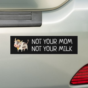 Autocollant De Voiture pas ta mère pas ton lait noir vegan