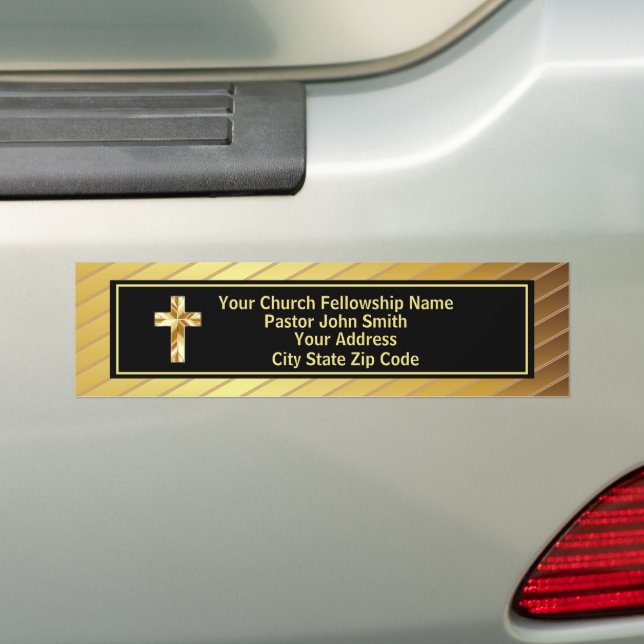 Autocollant De Voiture Pasteur d'église Classy Or Et Noir  (En voiture)