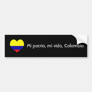 Autocollant De Voiture Patria de MI, vida de MI, Colombie