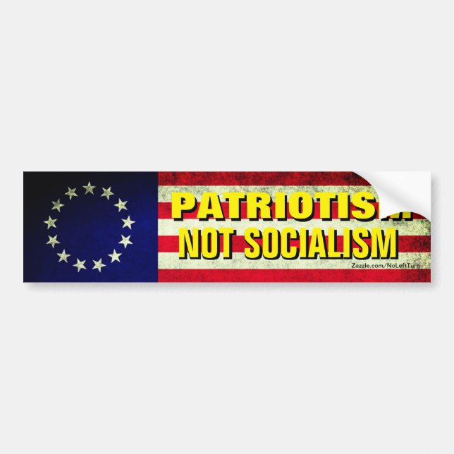 Autocollant De Voiture Patriotisme et non socialisme Sticker (Devant)