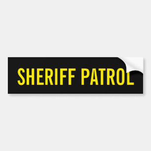 Autocollant De Voiture PATROUILLE de SHÉRIF - emblème jaune d'or de logo