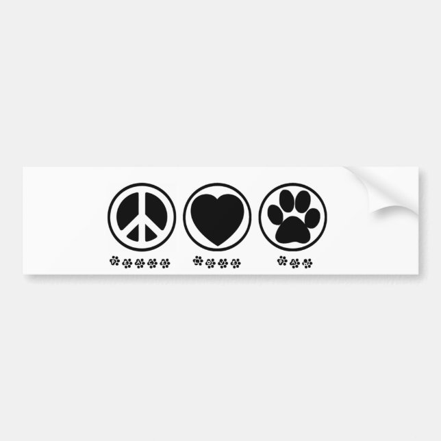Autocollant De Voiture Patte d'amour de paix (Devant)