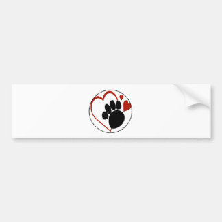 Autocollant De Voiture patte de chien d'amour