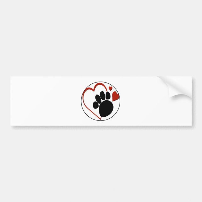Autocollant De Voiture patte de chien d'amour (Devant)