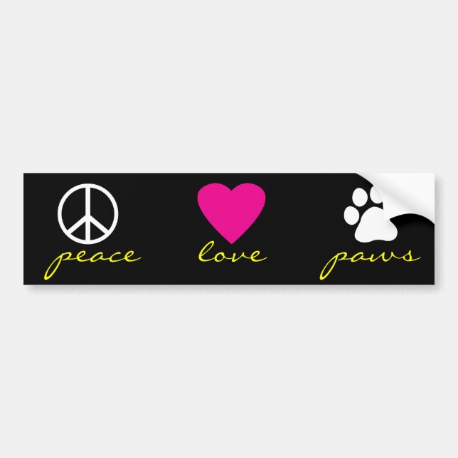 Autocollant De Voiture Pattes d'amour de paix (Devant)
