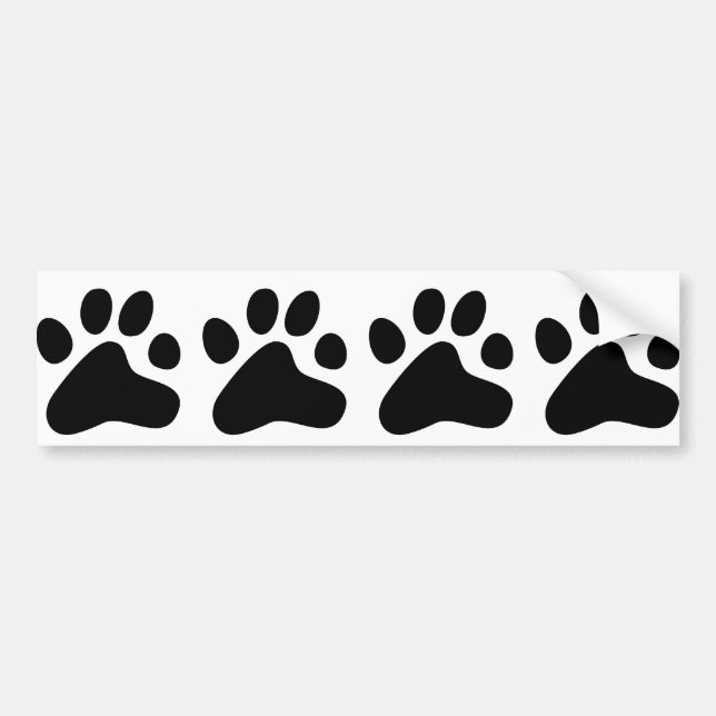 Autocollant De Voiture Pattes de chien noir (Devant)