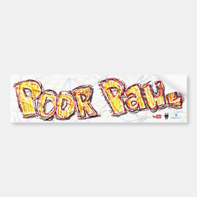 Autocollant De Voiture Pauvre adhésif pour pare-chocs de Paul (Devant)