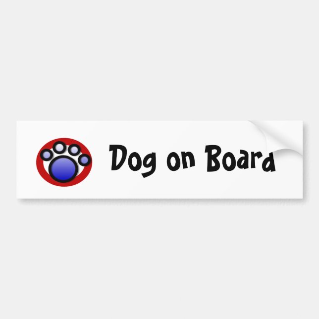 Autocollant De Voiture pawprintlogo, chien à bord (Devant)