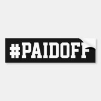 Payé outre de l'adhésif pour pare-chocs : #PAIDOFF