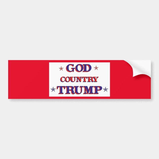 AUTOCOLLANT DE VOITURE PAYS DE DIEU TRUMP (Devant)