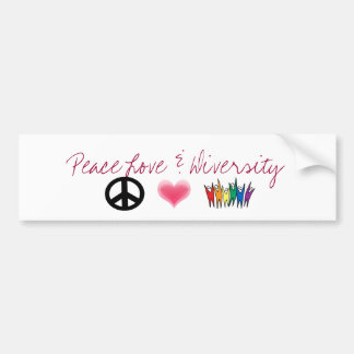 Autocollant De Voiture peace_4, coeurs, diversité, amour de paix et