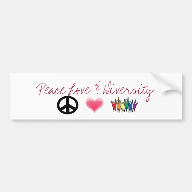 Autocollant De Voiture peace_4, coeurs, diversité, amour de paix et (Devant)
