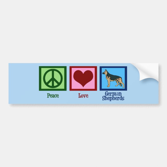 Autocollant De Voiture Peace Love Bergers allemands (Devant)