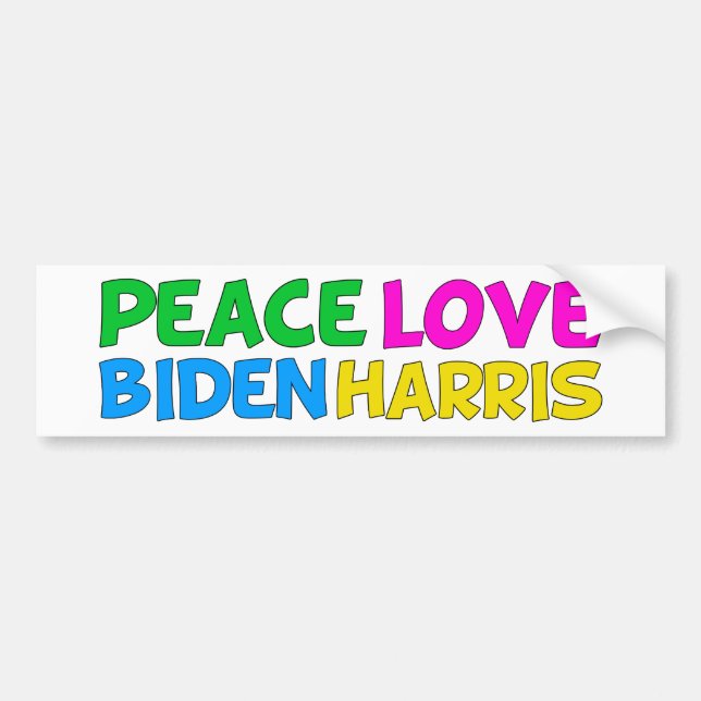Autocollant De Voiture Peace Love Biden Harris Election 2024 (Devant)
