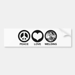 Autocollant De Voiture Peace Love Welding