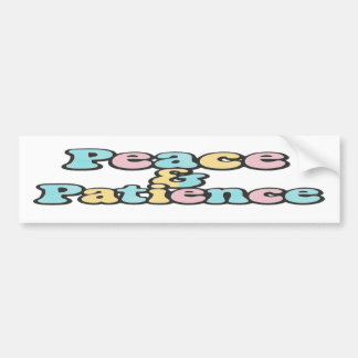 Autocollant De Voiture Peace & Patience Retro Pastel Rainbow Bubble