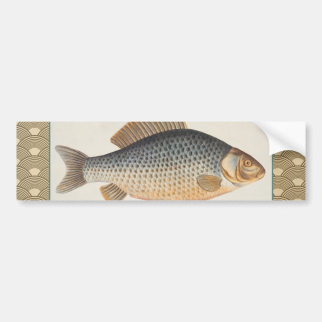 Autocollant De Voiture Pêche à la carpe peinture à l'eau douce (Devant)