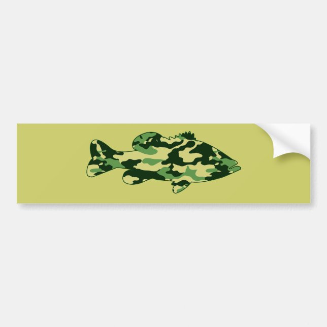 Autocollant De Voiture Pêche au bar verte de Camo (Devant)