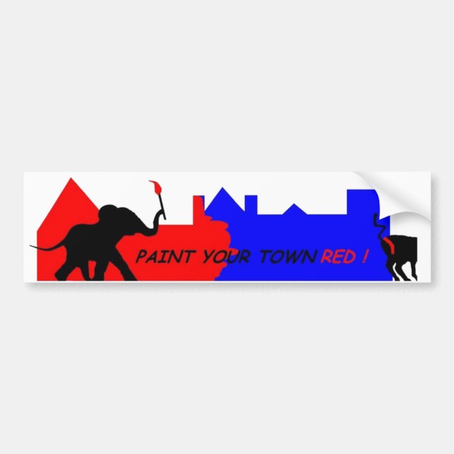 Autocollant De Voiture Peignez votre ville rouge ! (Devant)