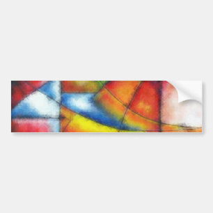 Autocollant De Voiture peinture abstraite rouge jaune vert bleu