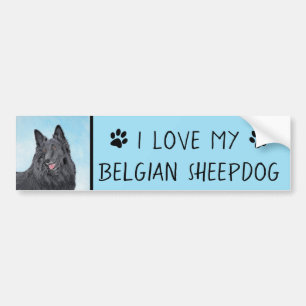 Autocollant De Voiture Peinture belge Sheepdog - Cute Original Chien Art