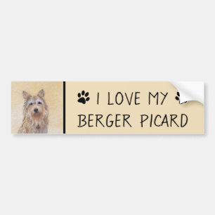 Autocollant De Voiture Peinture Berger Picard - Joli art original chien