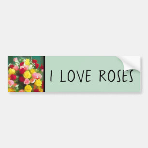 Autocollant De Voiture Peinture Bouquet Rose - Jolie Art Fleur Originale