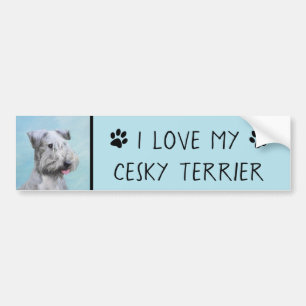 Autocollant De Voiture Peinture Cesky Terrier - Cute Original Chien Art