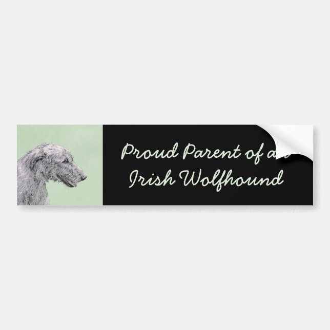 Autocollant De Voiture Peinture de Wolfhound irlandais - Joli art origina (Devant)
