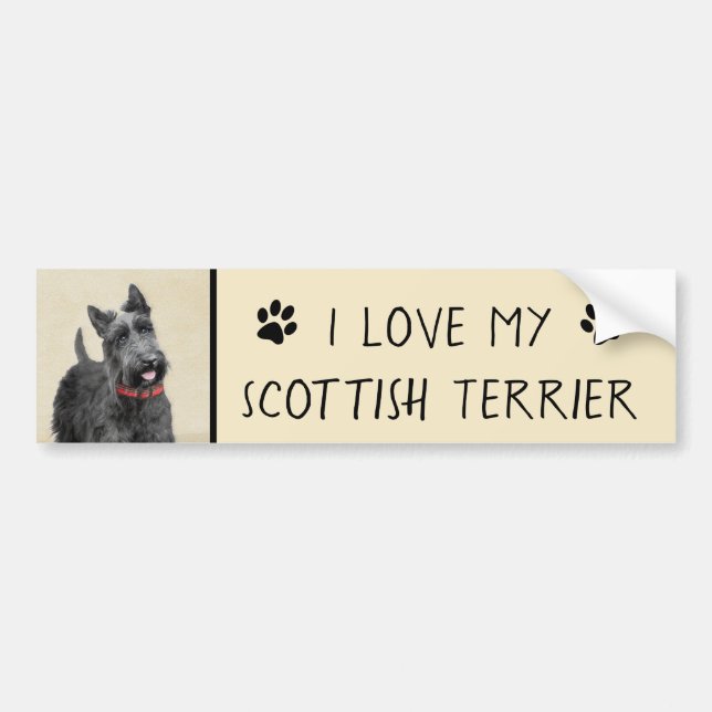 Autocollant De Voiture Peinture écossaise Terrier - Cute Original Chien A (Devant)