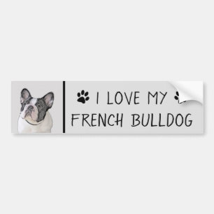 Autocollant De Voiture Peinture française de Bulldog (Pied de broche) - A