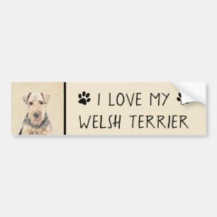 Autocollant De Voiture Peinture galloise Terrier - Cute Original Chien Ar