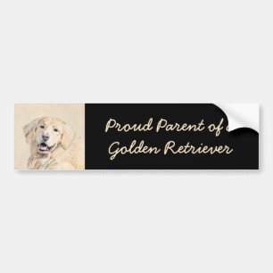 Autocollant De Voiture Peinture Golden Retriever - Joli art original chie