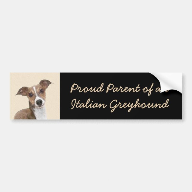 Autocollant De Voiture Peinture italienne Greyhound - Cute Original Chien (Devant)