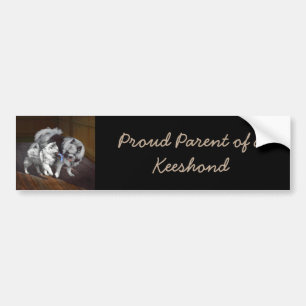 Autocollant De Voiture Peinture Keeshond Playtime - Jolie art original ch