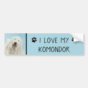 Autocollant De Voiture Peinture Komondor - Cute Original Chien Art