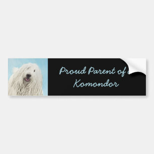 Autocollant De Voiture Peinture Komondor - Cute Original Chien Art