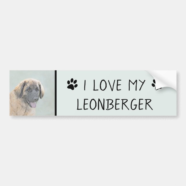 Autocollant De Voiture Peinture Leonberger - Joli art original chien (Devant)