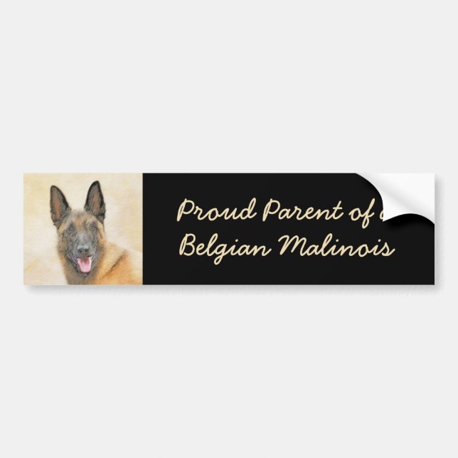 Autocollant De Voiture Peinture Malinoise belge - Cute Original Chien Art (Devant)