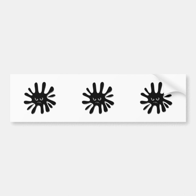 Autocollant De Voiture Peinture noire en colère (Devant)