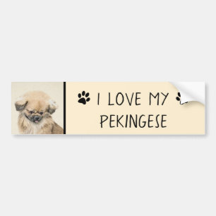 Autocollant De Voiture Peinture Pekingese - Cute Original Chien Art