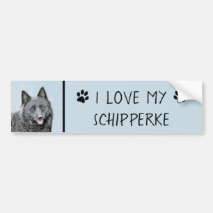 Autocollant De Voiture Peinture Schipperke - Cute Original Chien Art