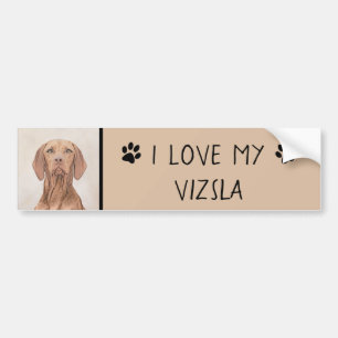 Autocollant De Voiture Peinture Vizsla - Joli art original chien