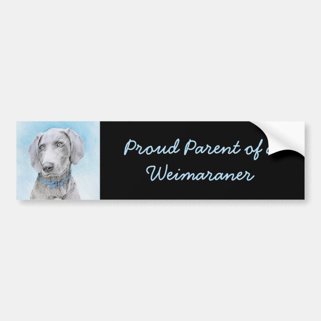 Autocollant De Voiture Peinture Weimaraner - Joli art original chien (Devant)