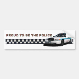 Autocollant De Voiture Peloton Checkerband "fier d'être la police "